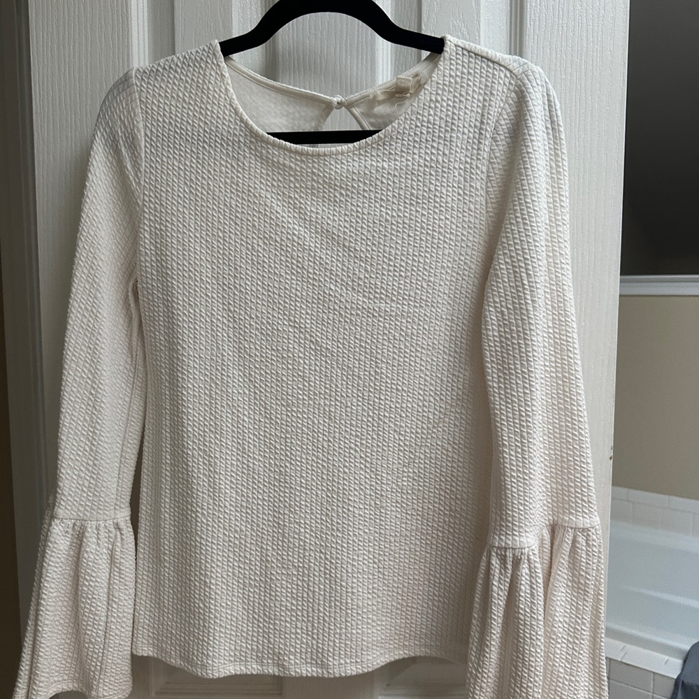 Elegant Cream Textured Women's Top